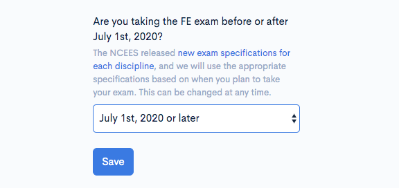 PrepFE includes july 2020 exam changes